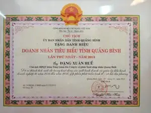 Doanh nhân tiêu biểu tỉnh Quảng Bình lần thứ nhất