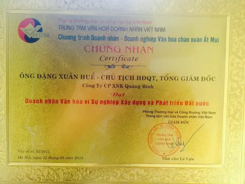 Doanh nhân văn hóa vì sự nghiệp Xây dựng và Phát triển đất nước