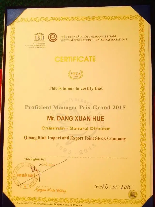Nhà quản lý giỏi UNESCO